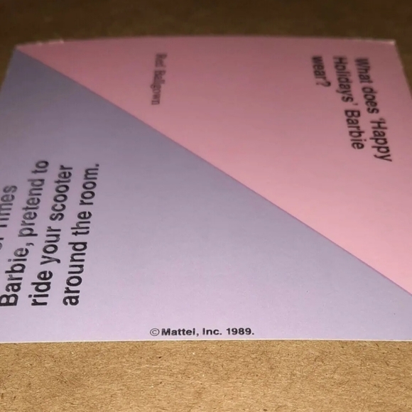 Vintage Barbie Card 1989 Barbie Just Us Girls Game Replacement Piece - Picture 4 of 6